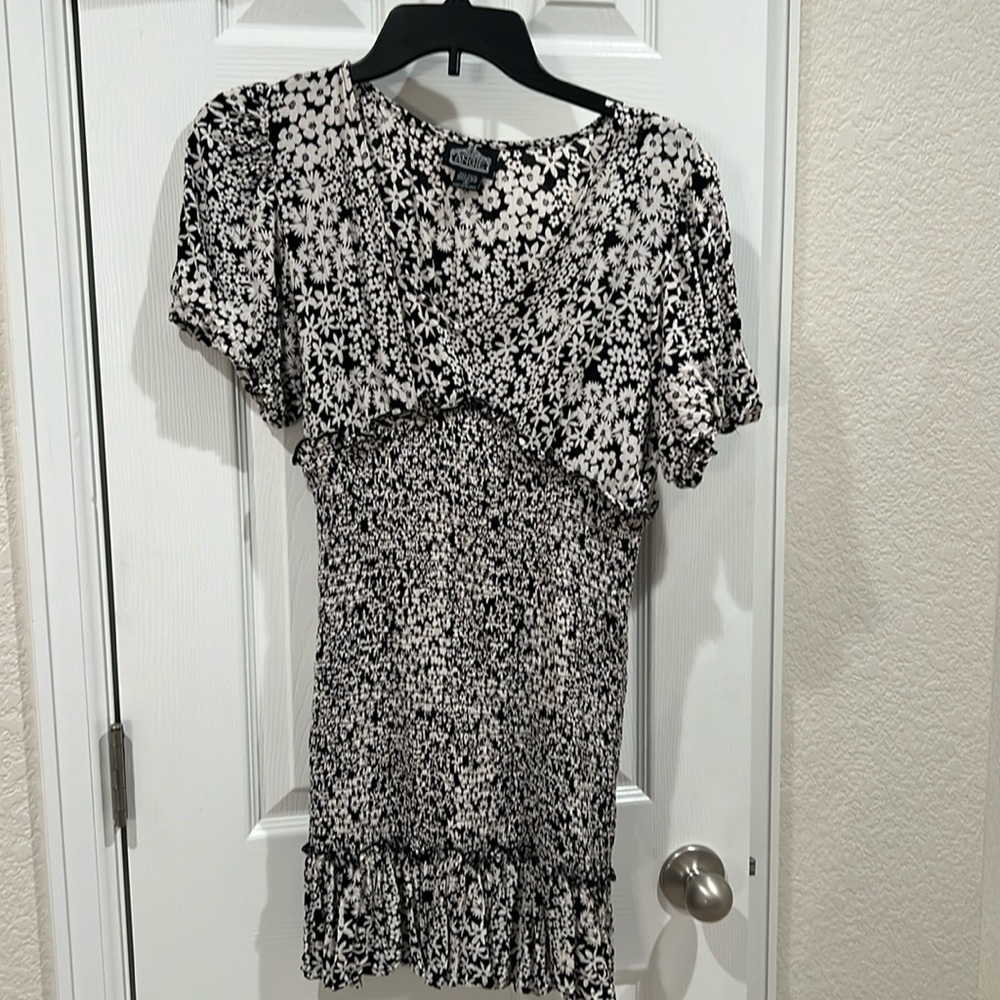 Black and white mini dress